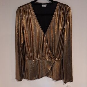 Lini Shimmering Gold Blouse Size M B103